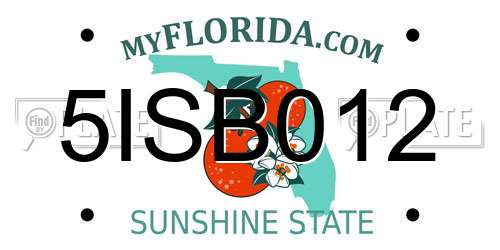 5ISB012 Florida License Plate