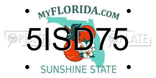 5ISD75 Florida License Plate