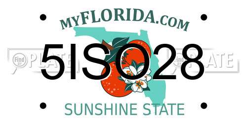 5ISO28 Florida License Plate