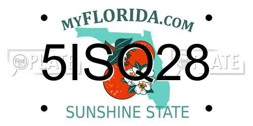 5ISQ28 Florida License Plate