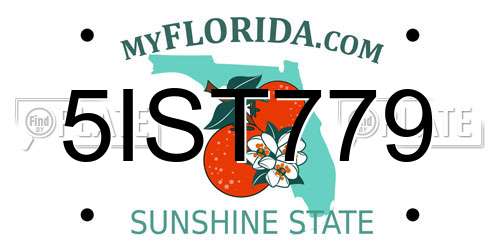 5IST779 Florida License Plate