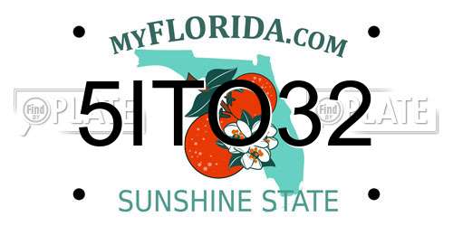5ITO32 Florida License Plate