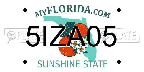5IZA05 Florida License Plate
