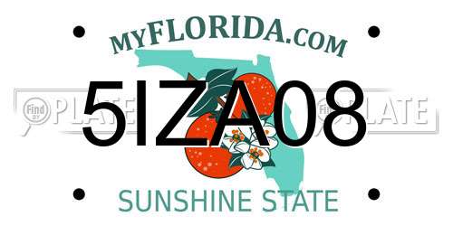 5IZA08 Florida License Plate