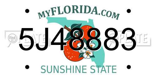 5J48883 Florida License Plate