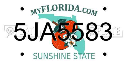 5JA5583 Florida License Plate