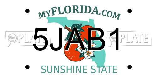 5JAB1 Florida License Plate