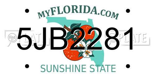 5JB2281 Florida License Plate