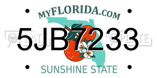 5JB7233 Florida License Plate