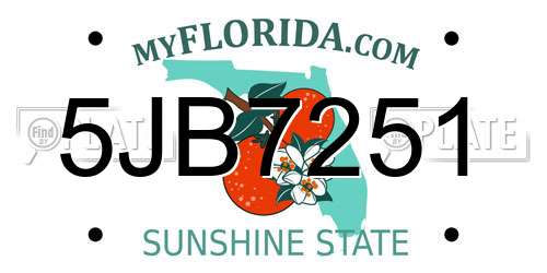 5JB7251 Florida License Plate