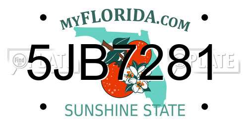 5JB7281 Florida License Plate