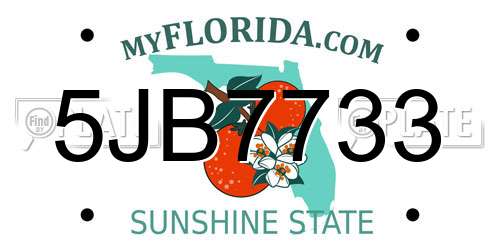 5JB7733 Florida License Plate