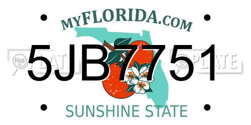 5JB7751 Florida License Plate
