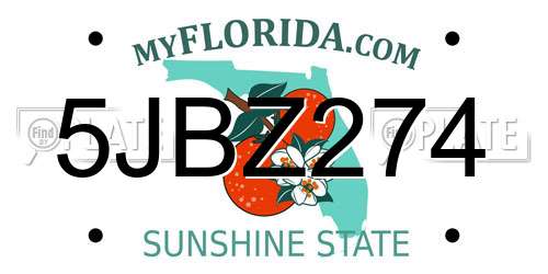 5JBZ274 Florida License Plate