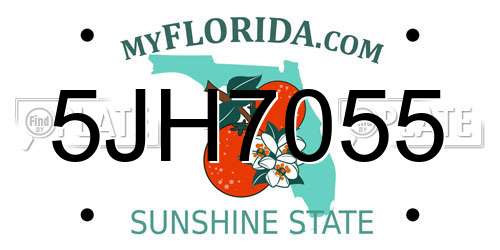 5JH7055 Florida License Plate