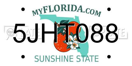 5JHT088 Florida License Plate