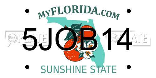 5JOB14 Florida License Plate
