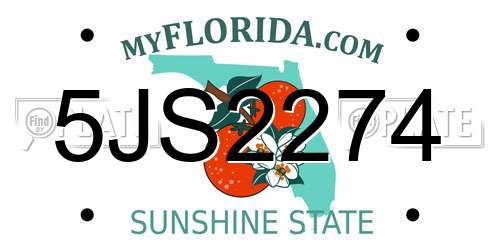 5JS2274 Florida License Plate