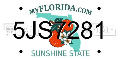 5JS7281 Florida License Plate