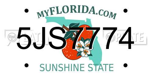 5JS7774 Florida License Plate