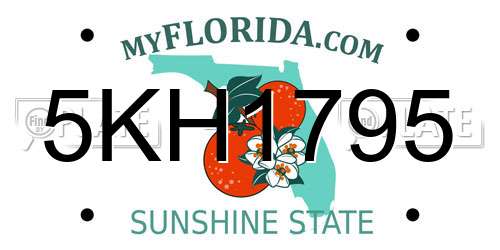 5KH1795 Florida License Plate