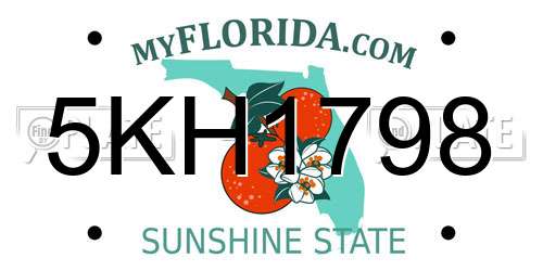 5KH1798 Florida License Plate
