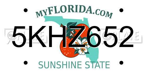5KHZ652 Florida License Plate