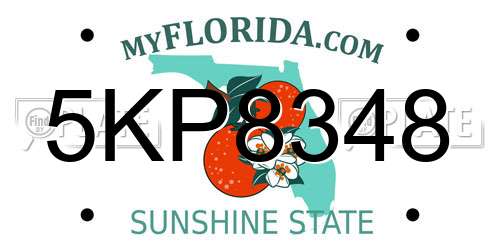 5KP8348 Florida License Plate