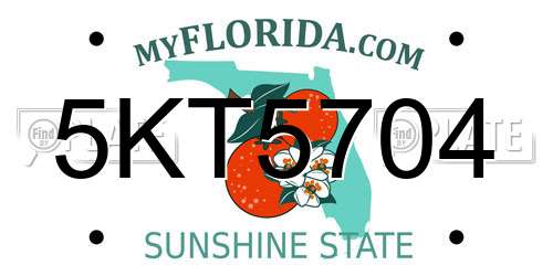 5KT5704 Florida License Plate