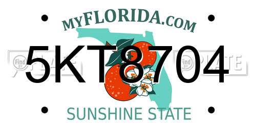 5KT8704 Florida License Plate