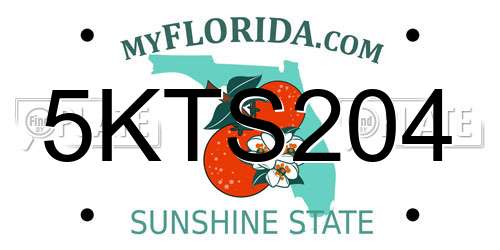 5KTS204 Florida License Plate