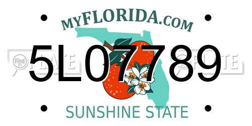 5L07789 Florida License Plate