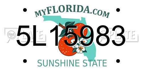 5L15983 Florida License Plate