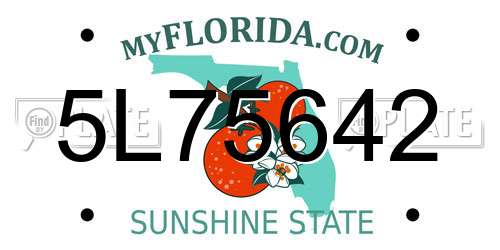 5L75642 Florida License Plate