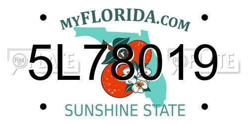 5L78019 Florida License Plate