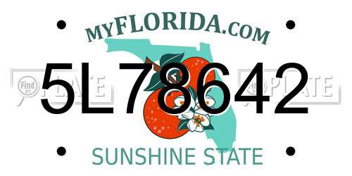 5L78642 Florida License Plate