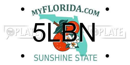 5LBN Florida License Plate