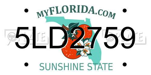 5LD2759 Florida License Plate