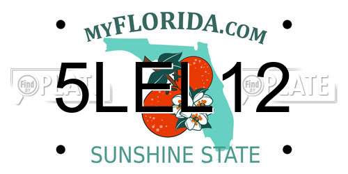 5LEL12 Florida License Plate
