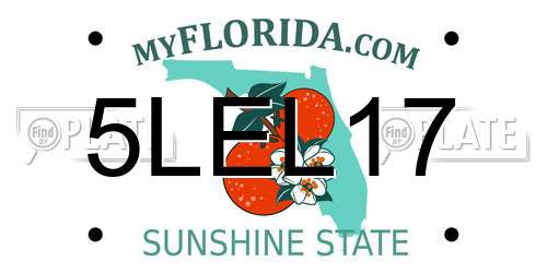 5LEL17 Florida License Plate