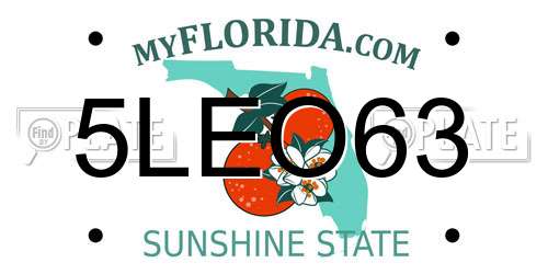 5LEO63 Florida License Plate