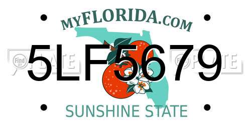 5LF5679 Florida License Plate