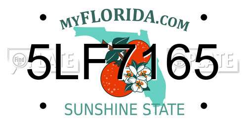5LF7165 Florida License Plate
