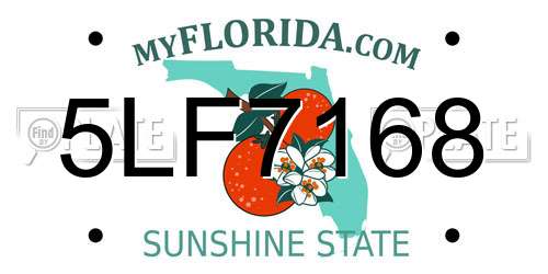 5LF7168 Florida License Plate