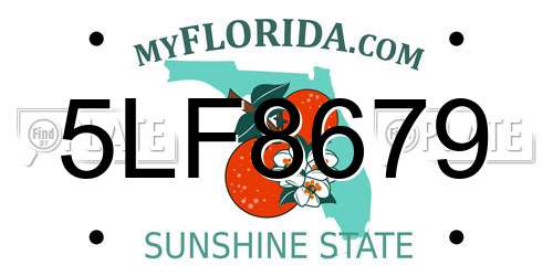 5LF8679 Florida License Plate