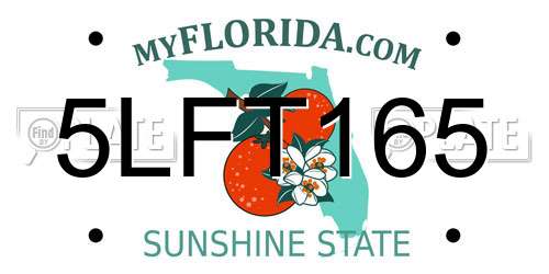 5LFT165 Florida License Plate