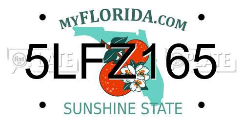 5LFZ165 Florida License Plate