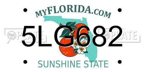 5LG682 Florida License Plate