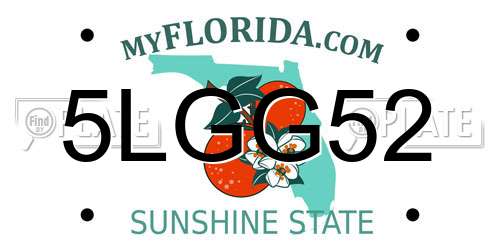 5LGG52 Florida License Plate