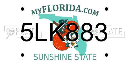 5LK883 Florida License Plate